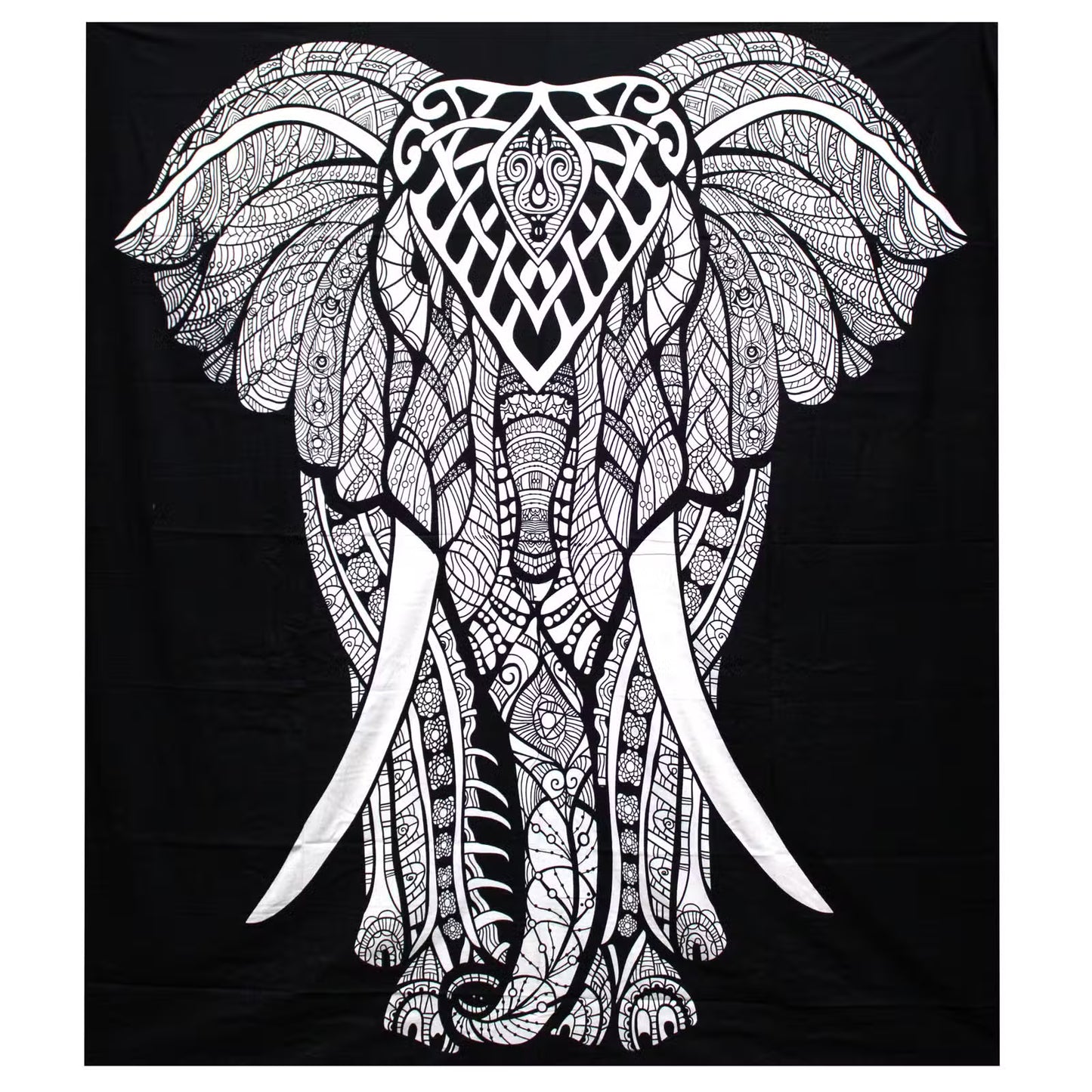 Double Cotton Bedspread / Wall Hanging - Elephant