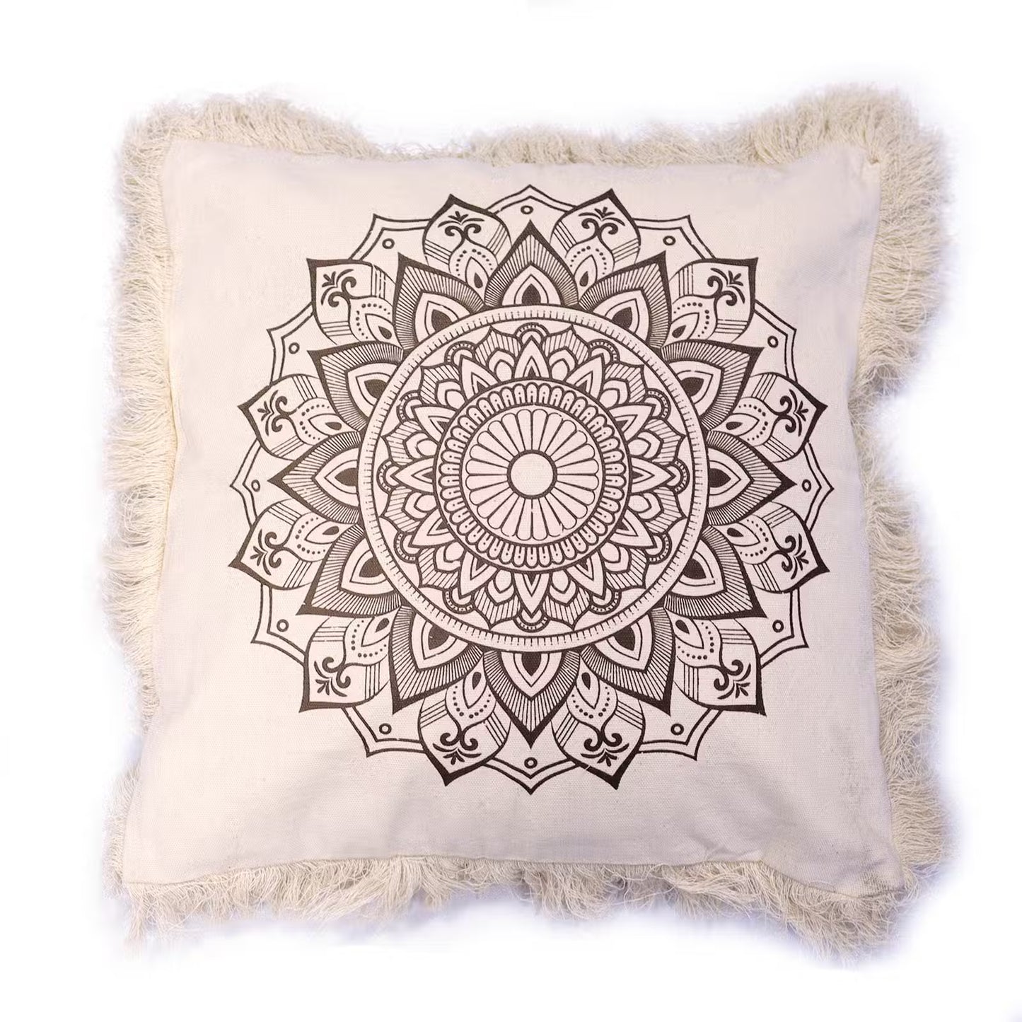 Lotus Mandala Cushion Cover - 60x60cm - bronze