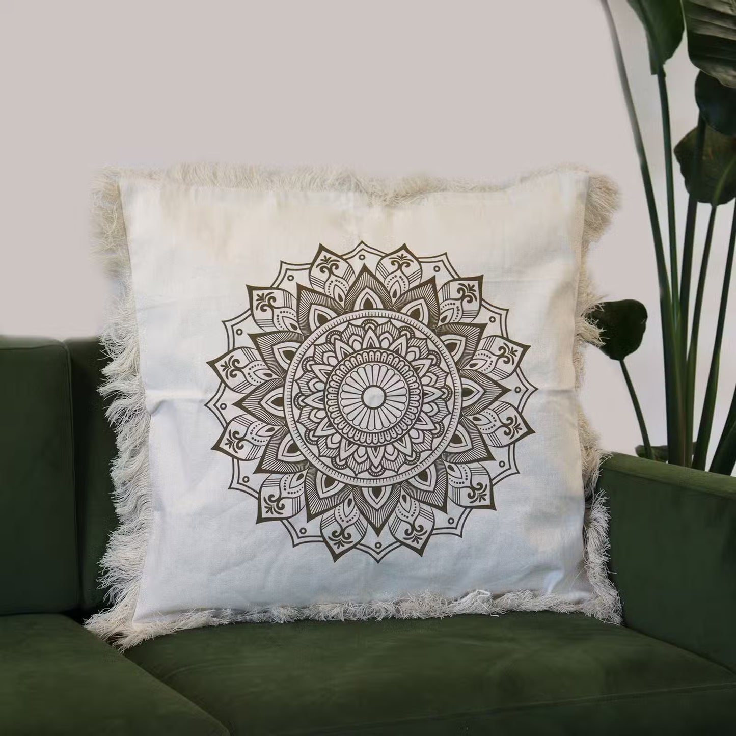Lotus Mandala Cushion Cover - 60x60cm - bronze
