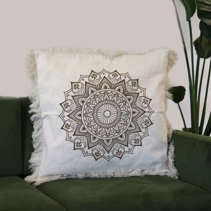 Lotus Mandala Cushion Cover - 60x60cm - bronze